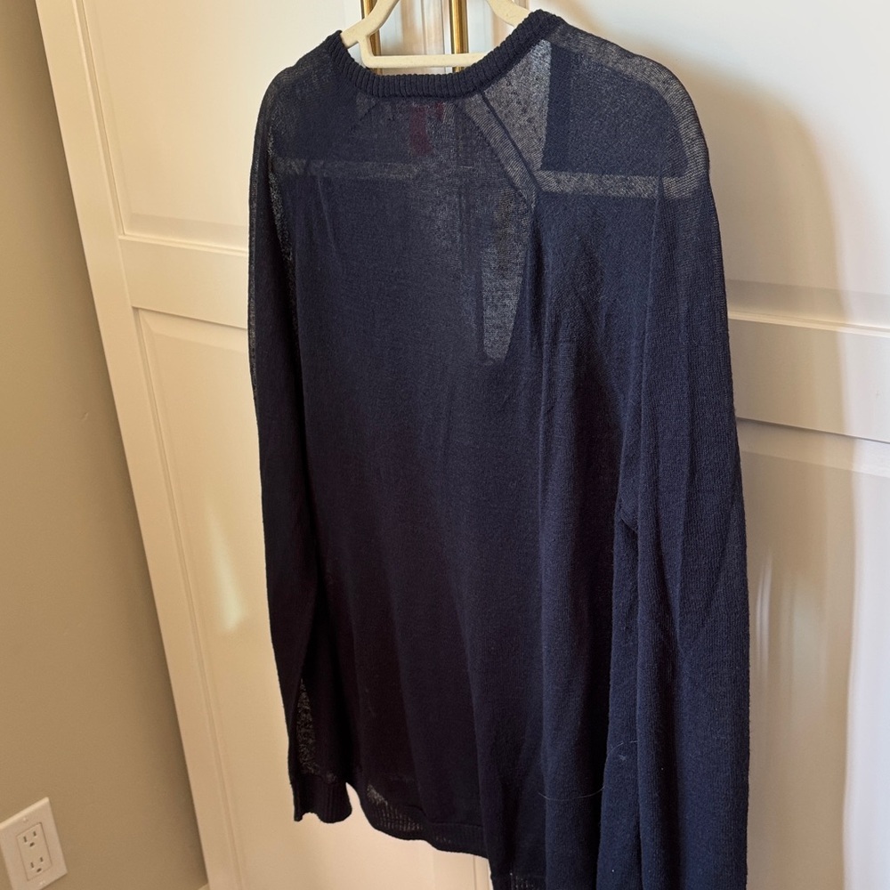 Joe Fresh Women's Dark Blue V-Neck Long Sleeve Top - Picture 3 of 4